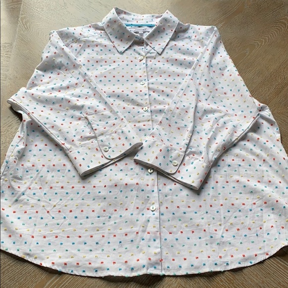 FOXCROPT NYC Plus Size Elbow Sleeve Dots Blouse 14 - Picture 8 of 11